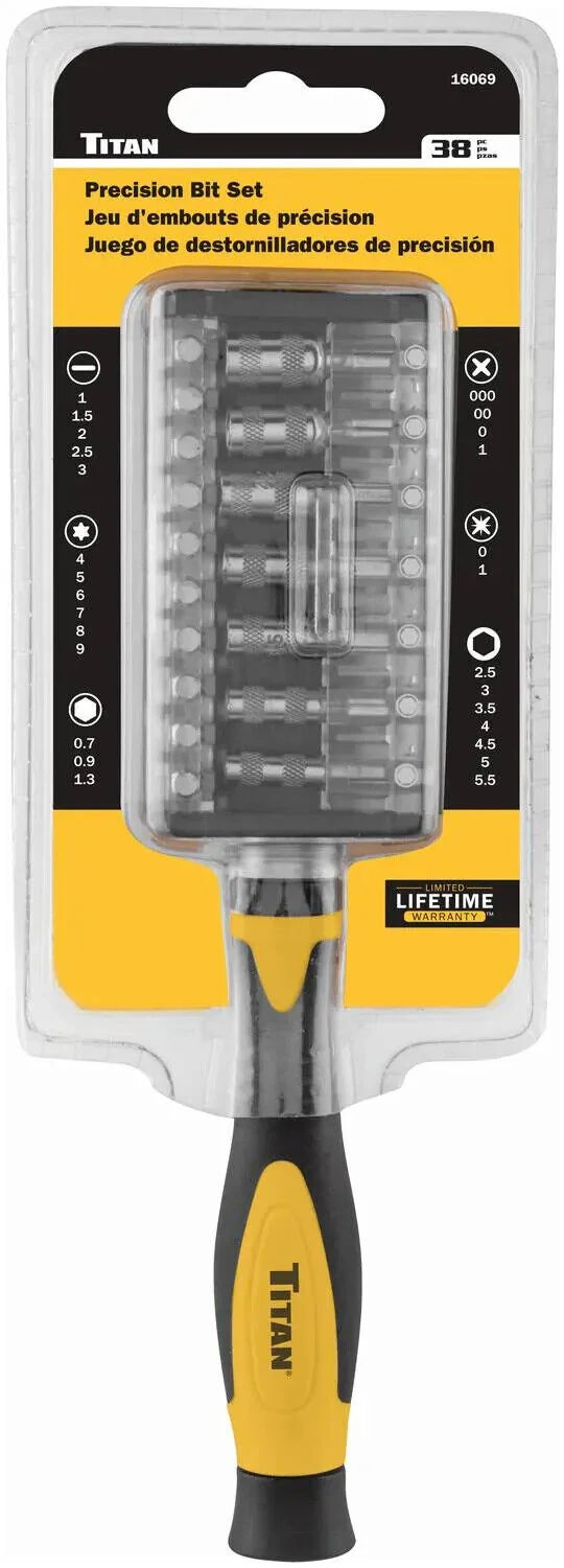 Titan Tools 16069 Precision Hex Bit and Magnetic Driver Set 38 pc Assortment