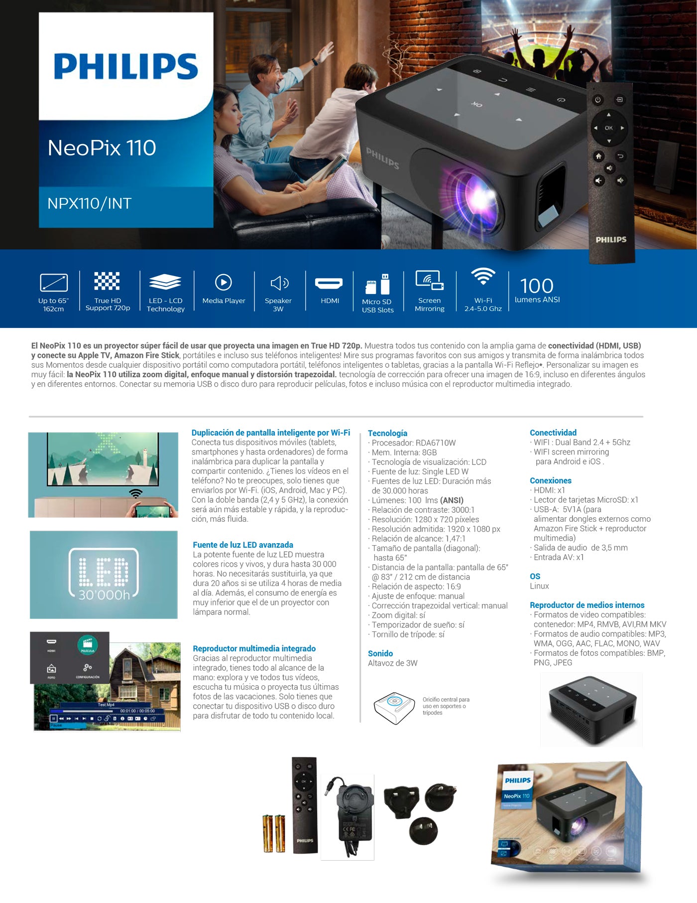 Proyector Philips Neopix 110 ❤️ Despacho Rápido – MACROSTORE