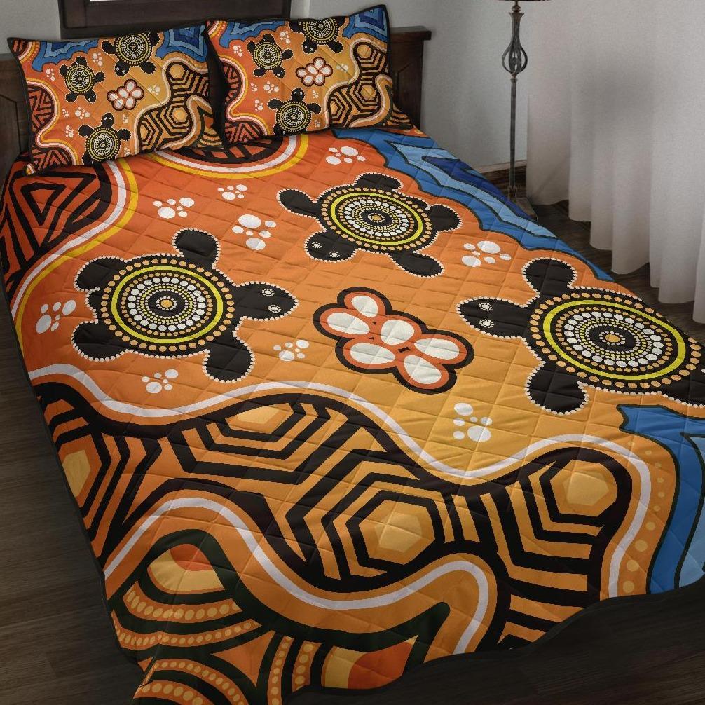 Aboriginal Quilt Bed Set - Indigenous Art Patterns Ver04