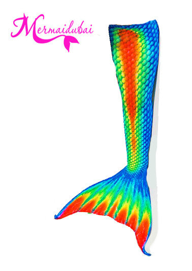 Rainbow Mermaid Tail Costume Swimmable Fin Mermaidubai