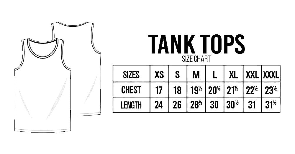 Men apparel tank top size chart | TheWarehouse
