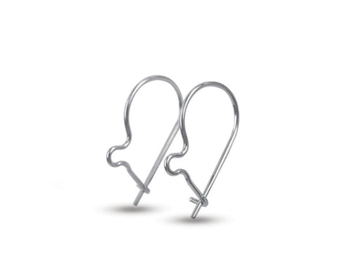 925 Plain Sterling Silver Closed Kidney Ear Hook