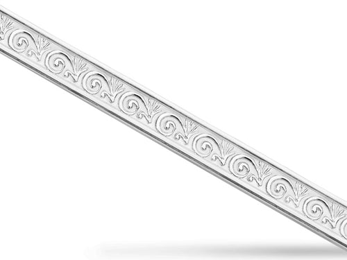 925 Sterling Silver Swirl with Border Rectangular Embossed Wire