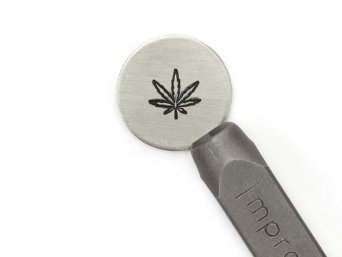 ImpressArt Hemp Leaf Design Metal Stamp - 6mm