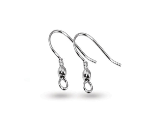 925 Sterling Silver Bead and Coil Ear Hooks