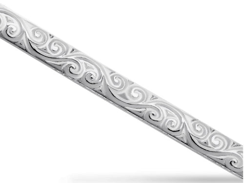 925 Sterling Silver Embossed Swirl Wire