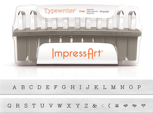 ImpressArt 3mm Uppercase Typewriter Plated Metal Letter Stamps