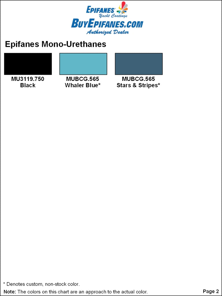 BuyEpifanes.com Epifanes Mono-urethane Color Chart, Page 2, V1