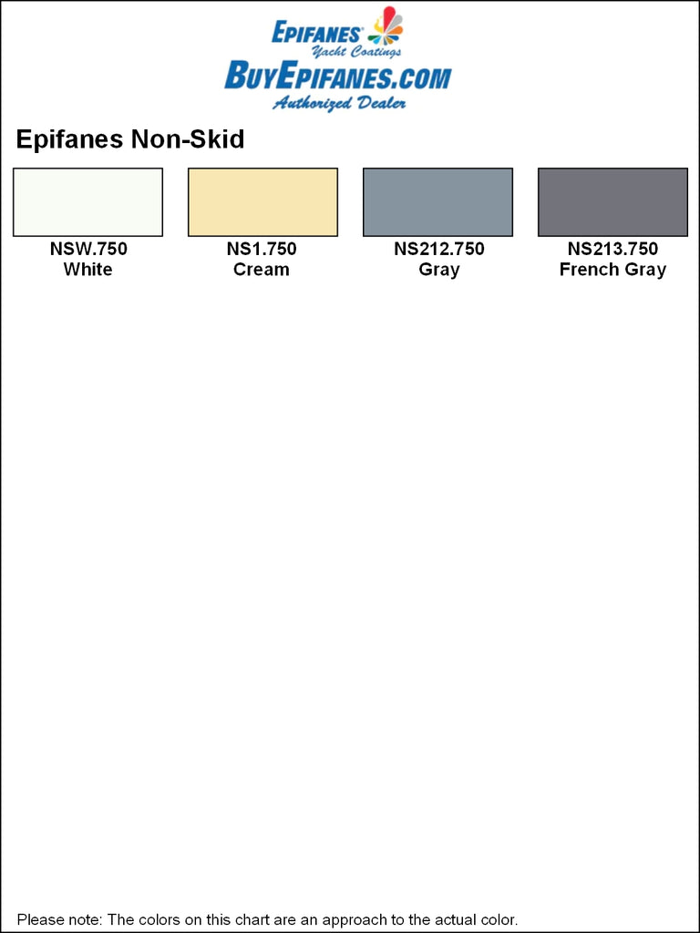 BuyEpifanes.com Epifanes Non-Skid Color Chart, V1