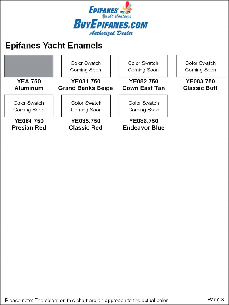 BuyEpifanes.com Epifanes Yacht Enamel Color Chart, Page 3, V1