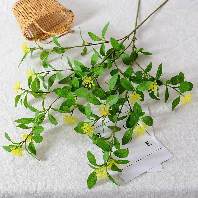 6pcs Simulation plant leaf material with fruit Icelandic cactus leaves Eucalyptus leaves with Mitsui fruit Simulation flowers fake flowers