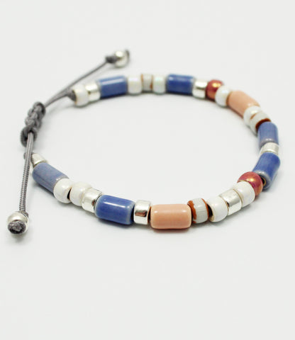 Example bracelet with ceramic beads tubes 10mm