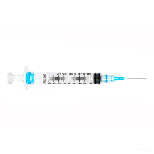 Syringe & Needle, Luer Lock, 3cc, 25G x 1, 100/box