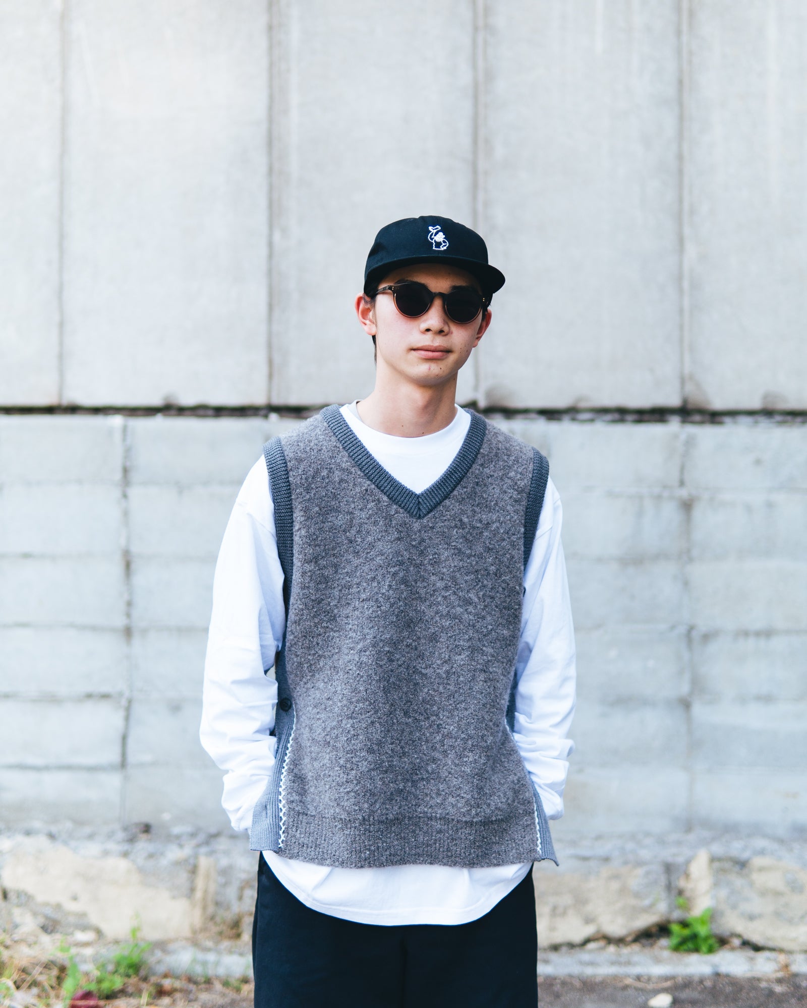 ごろに】 ALLEGE アレッジ 22ss Knit Vest ベスト ブラック 4KjWr