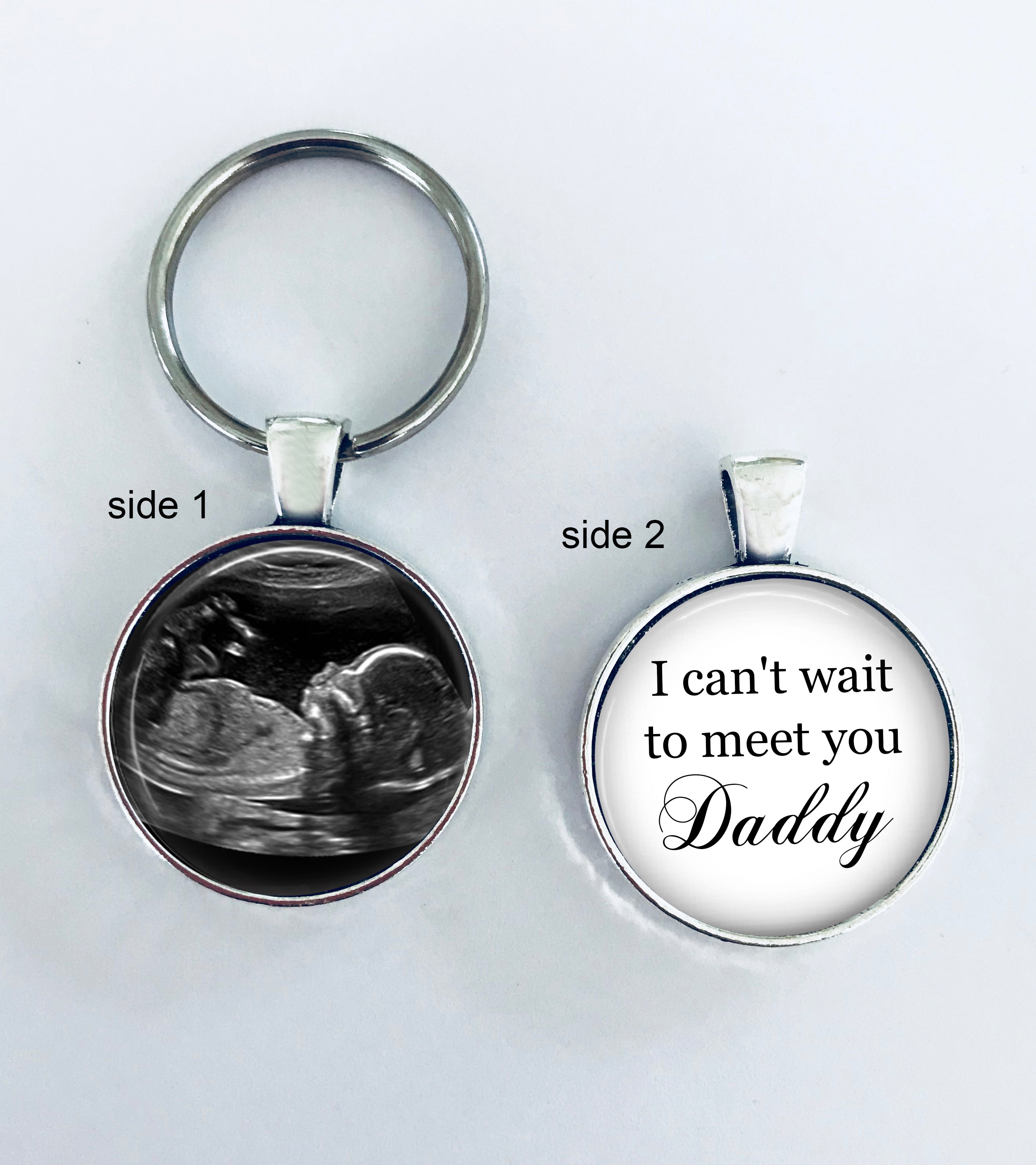 Sonogram keychain - double sided - I 