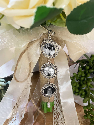 Bridal bouquet charm - photo wedding bouquet charm, memorial charm – Now  That's Personal!