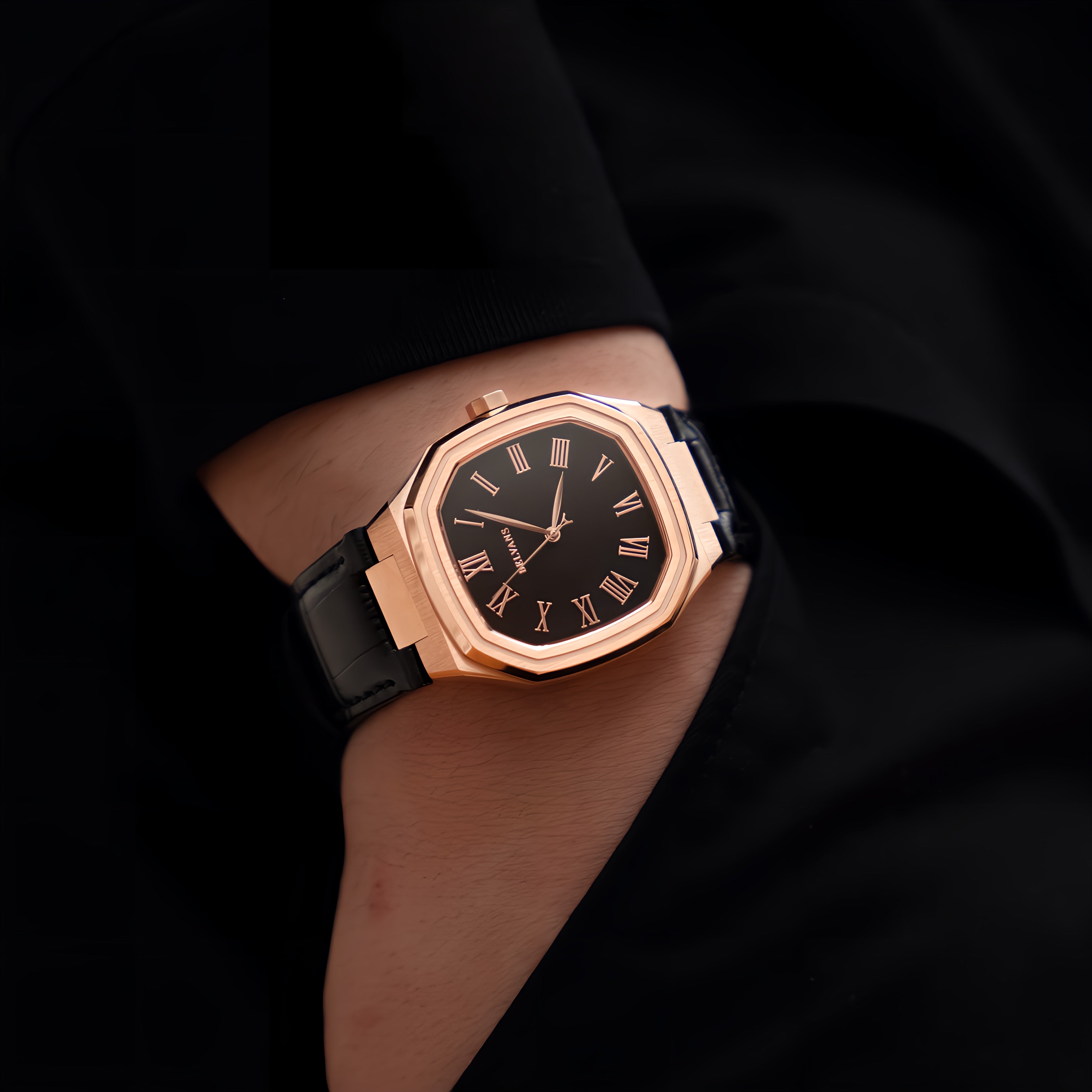 montre belvans heritage rose gold