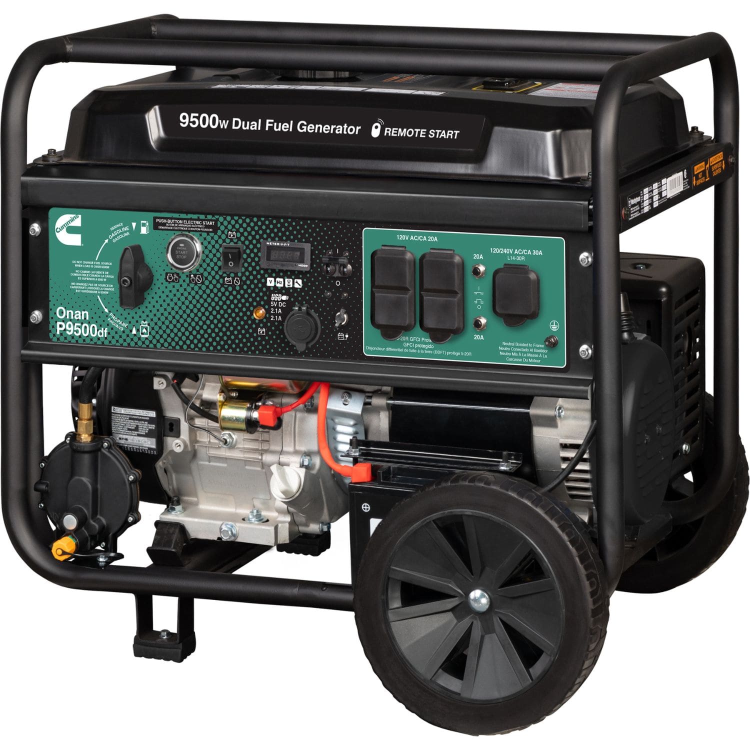Cummins Onan P9500DF Dual Fuel 7500W/9500W Portable Generator | Remote Start | EPA & CARB Approved