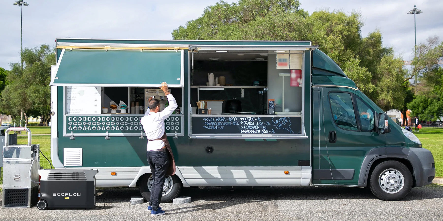 EcoFlow DELTA Pro Portable Power Station Powering a Food Truck