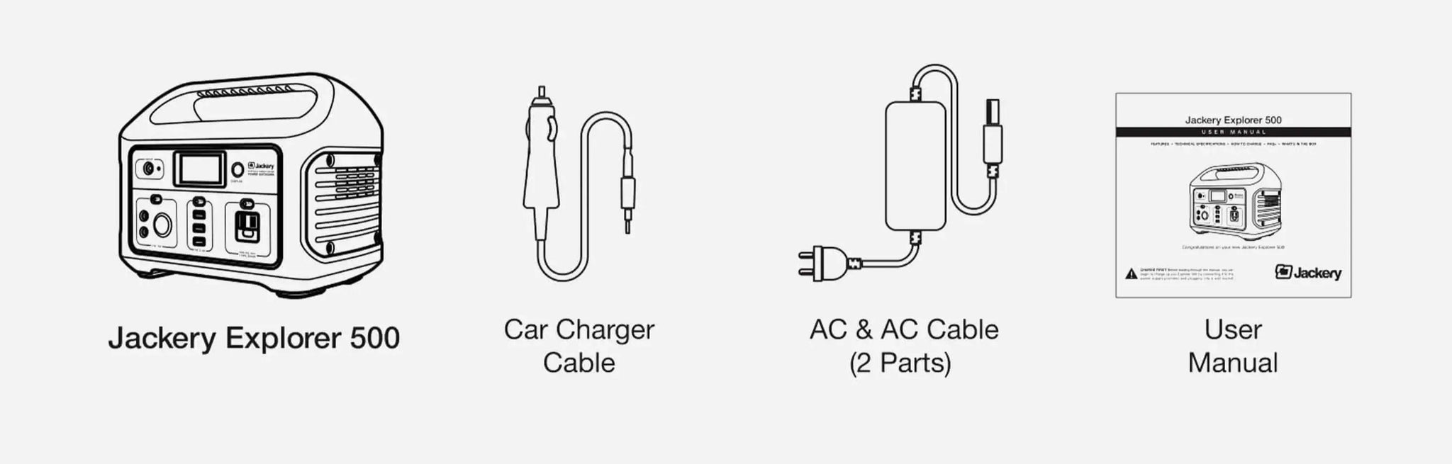 Jackery Explorer 500 Portable Power Station - What's In The Box