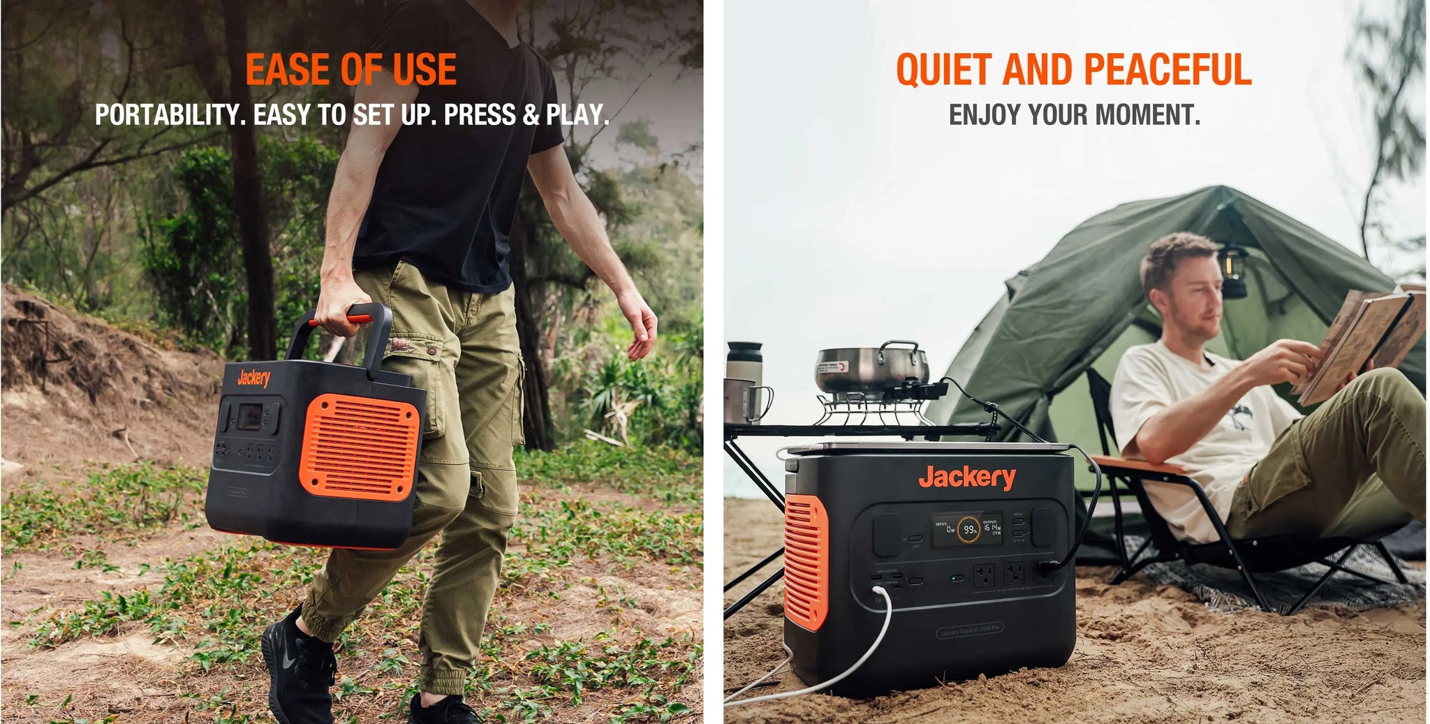 Jackery Solar Generator 2000 Pro (Explorer 2000 Pro + SolarSaga 200W) - Ease Of Use Plus Quiet And Peaceful