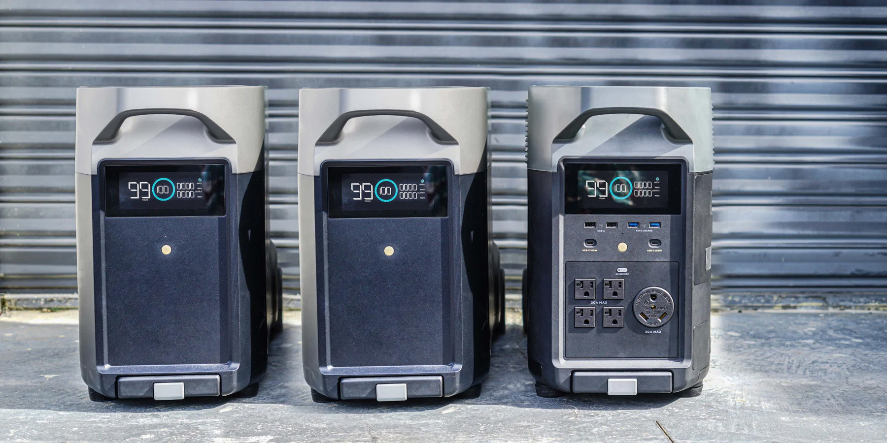 Three EcoFlow DELTA Pro Smart Extra Batteries