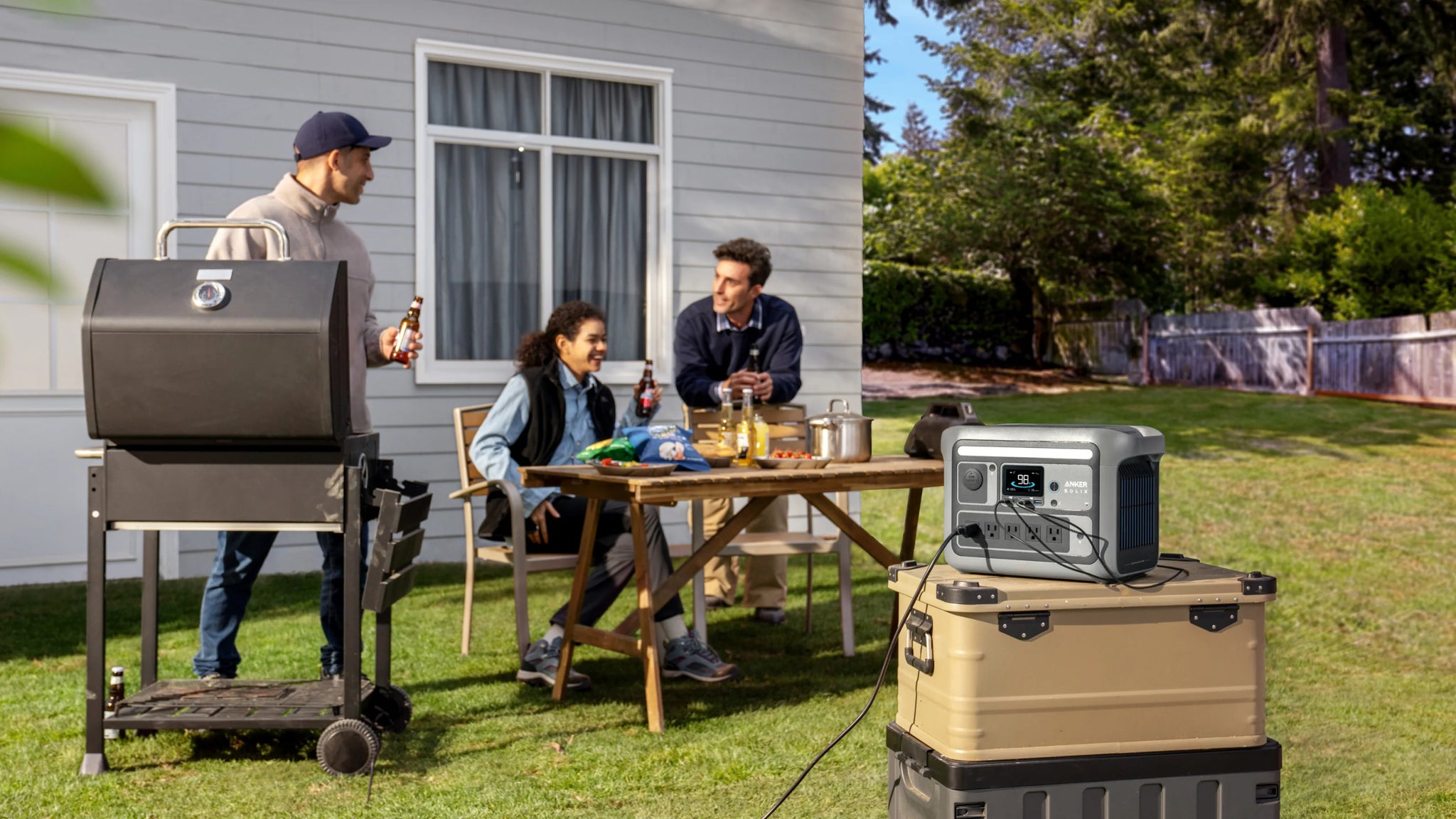 Anker SOLIX C800 Powering A Backyard BBQ