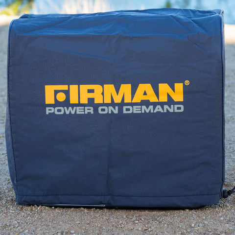 Firman Small Size Portable Generator Cover Outdoors On Cement