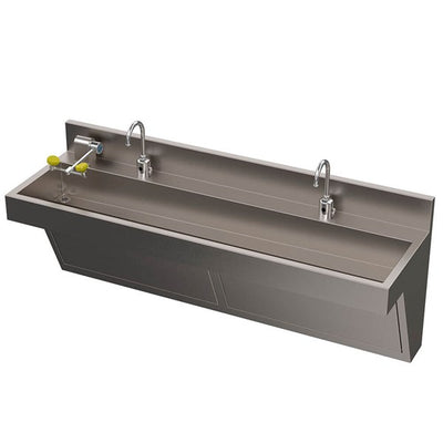 4113 Compact Scrub Sink - Three Hand Wash Stations, Stainless