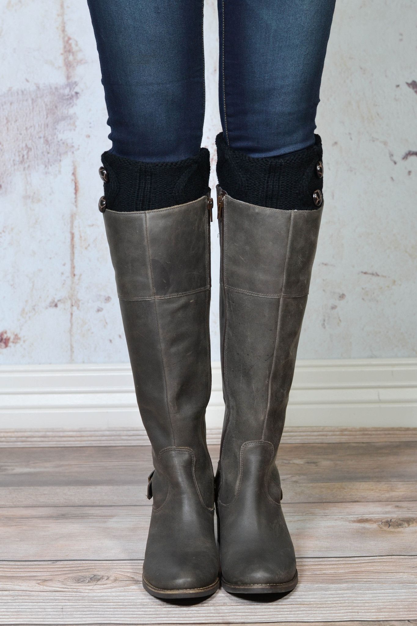 Black Two Button Tortoise Shell Boot Cuffs – bootcuffsocks.com