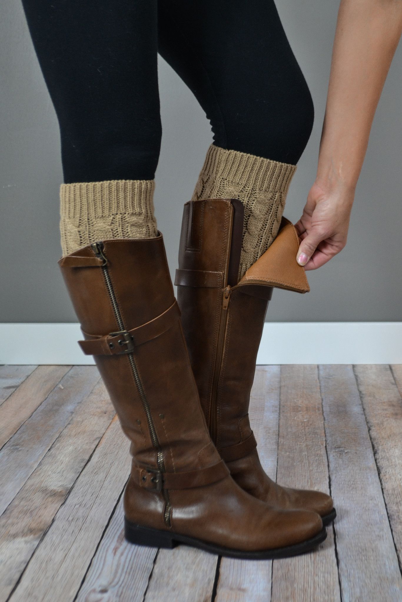 Tan Cable Knit Boot Cuffs – bootcuffsocks.com