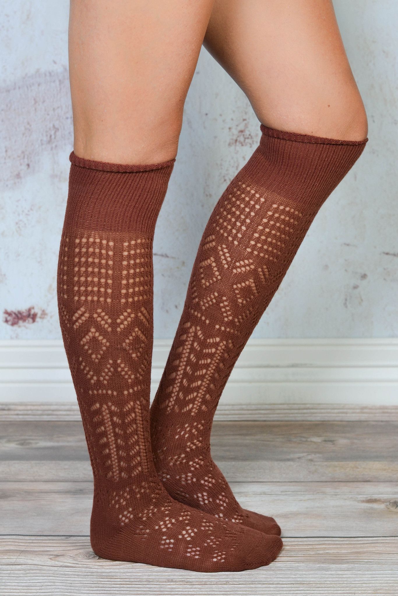 Rust Thigh High Patterned Boot Socks – bootcuffsocks.com