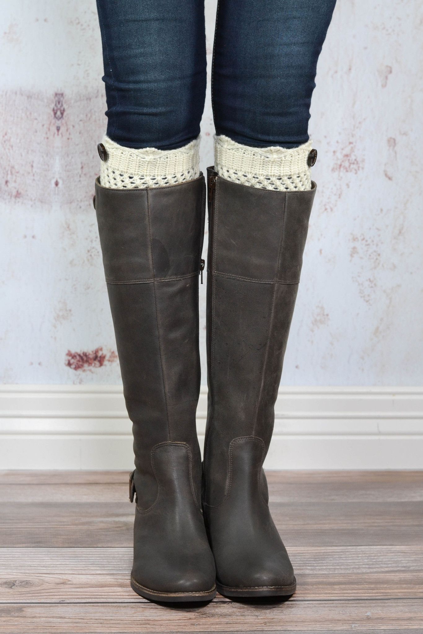 Cream Crochet One Button Boot Cuffs – bootcuffsocks.com