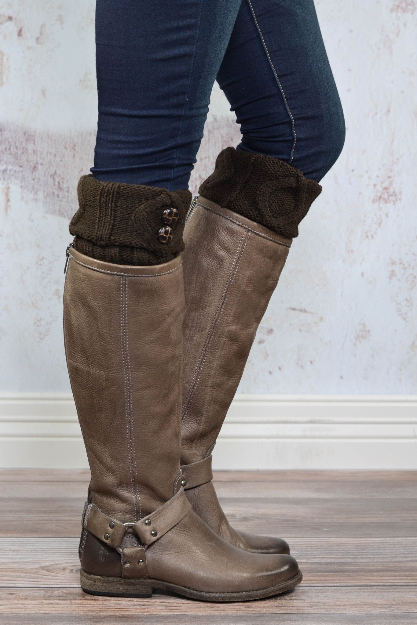 Coffee Two Button Boot Cuffs – bootcuffsocks.com