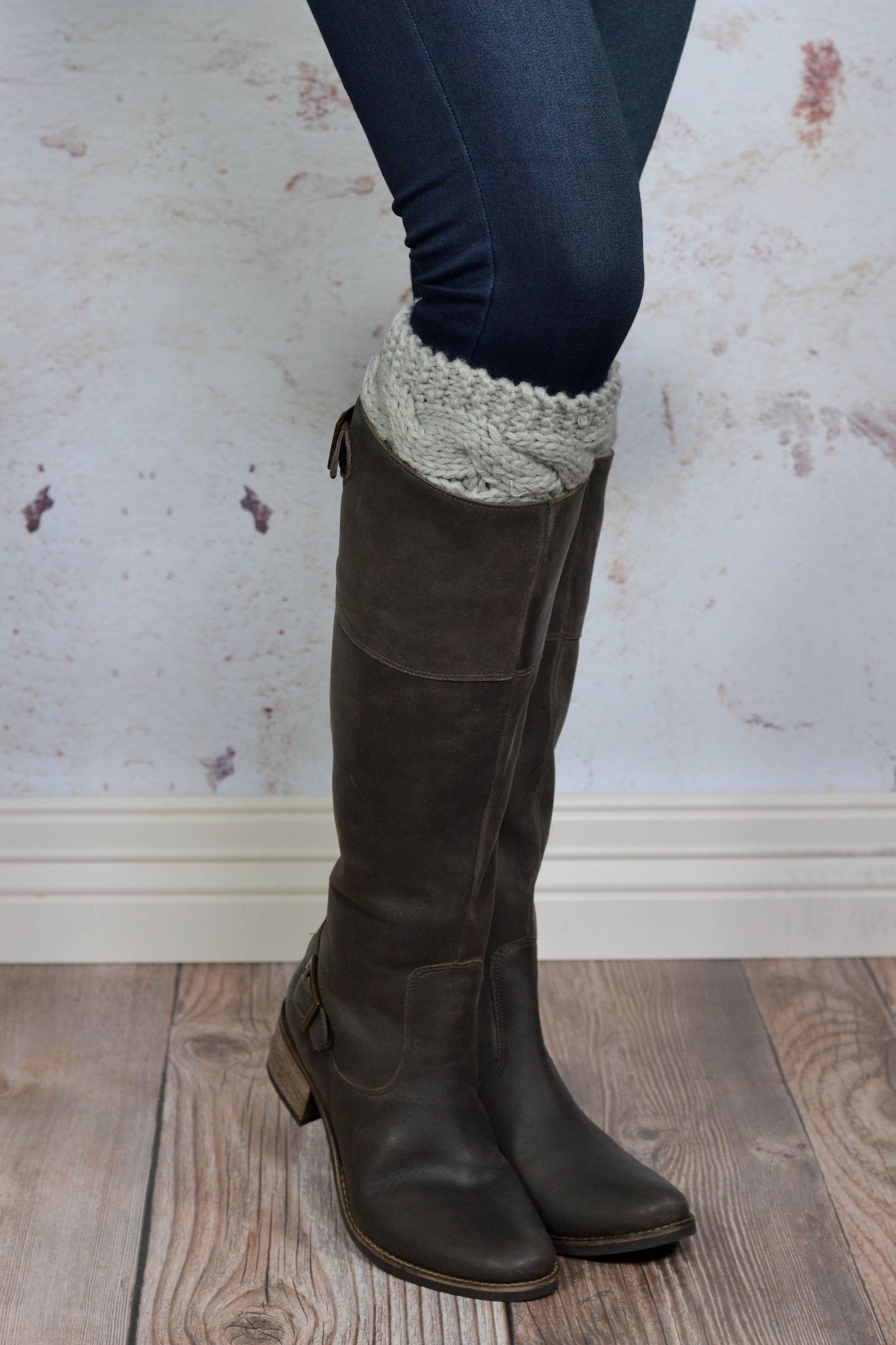 gray sweater boots