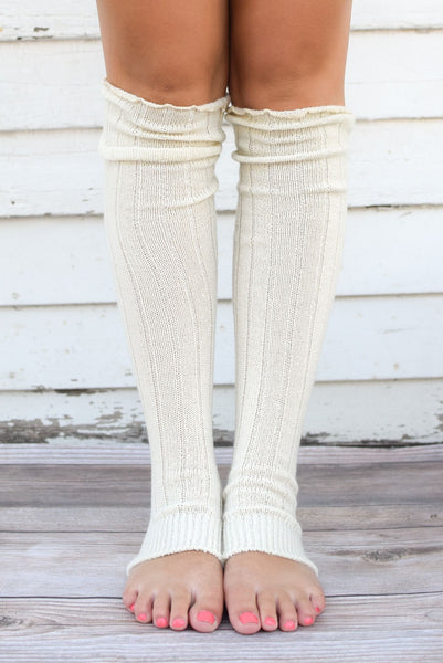 Ivory Thigh High Solid Leg Warmers – bootcuffsocks.com