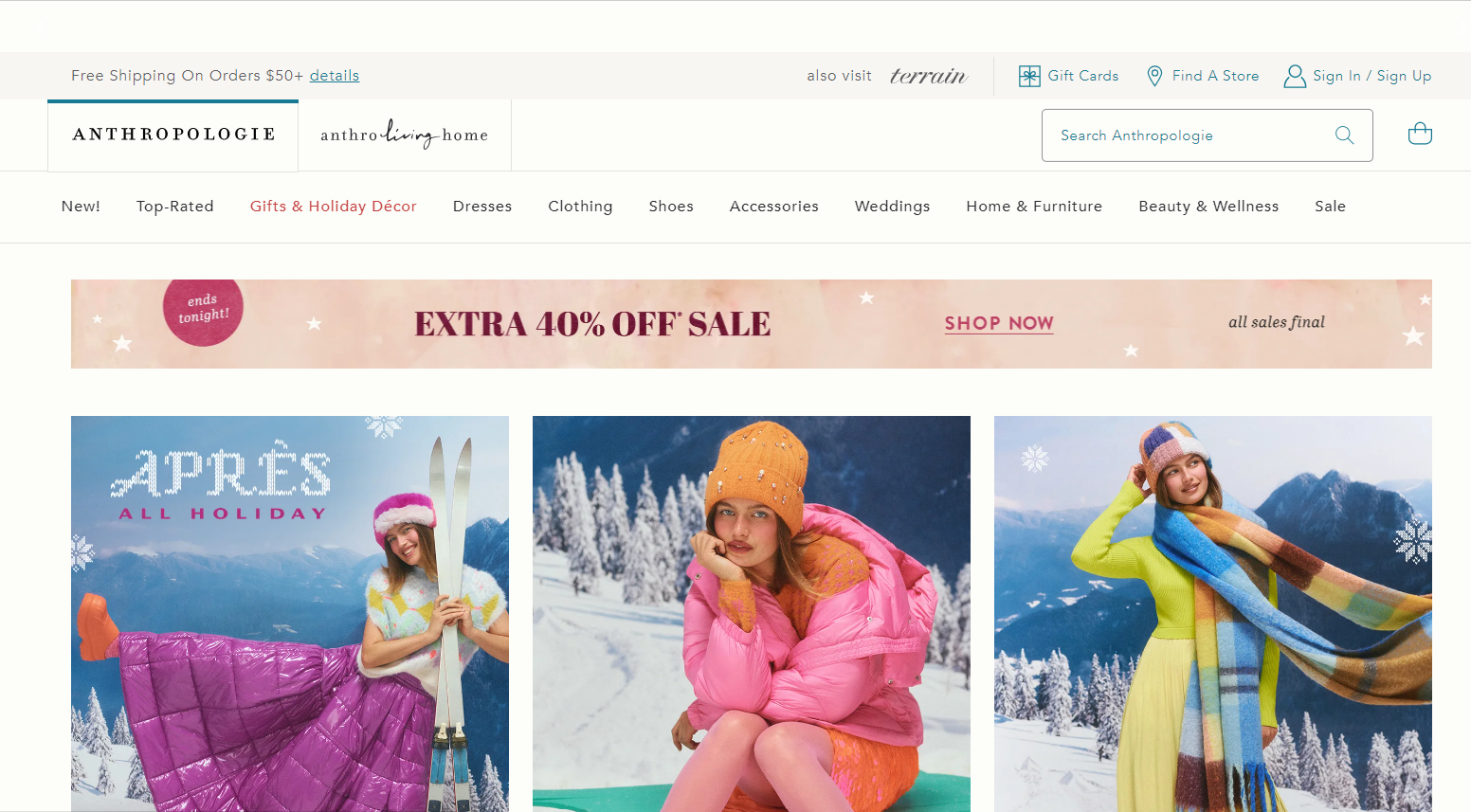 Anthropologie-Christmas-landing-page-example
