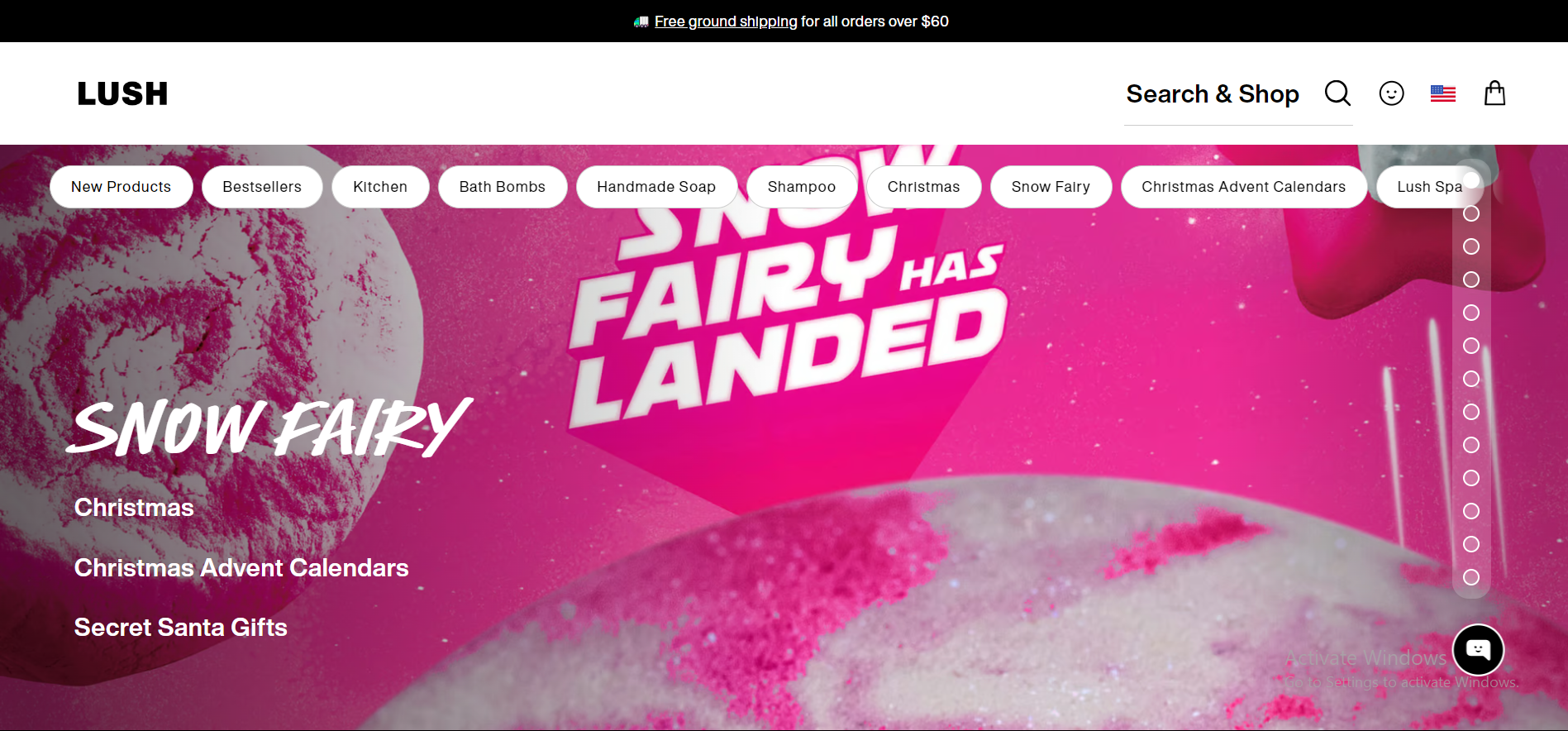 Lush-Christmas-landing-page-example