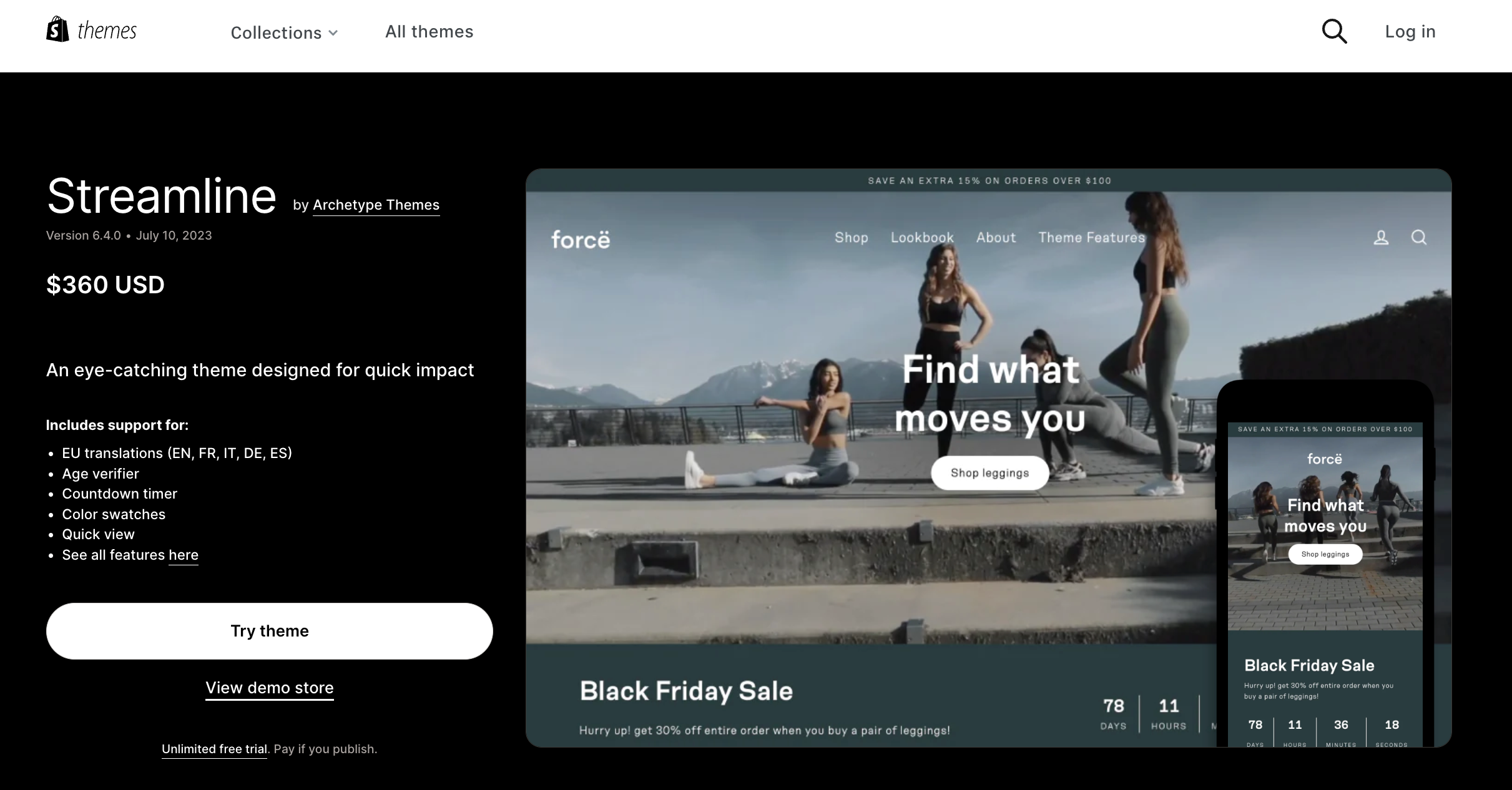 The Streamline Shopify theme stands out as one of the top choices for clothing on Shopify