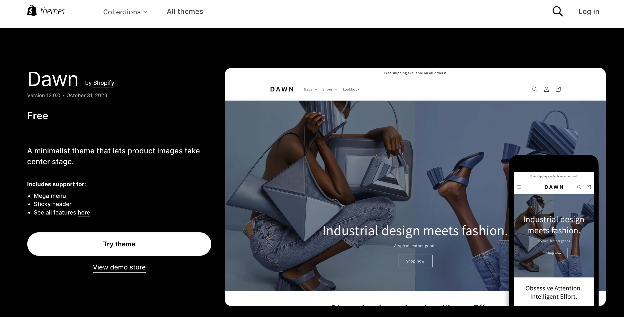 Dawn- Minimalist theme that lets product images take center stage
