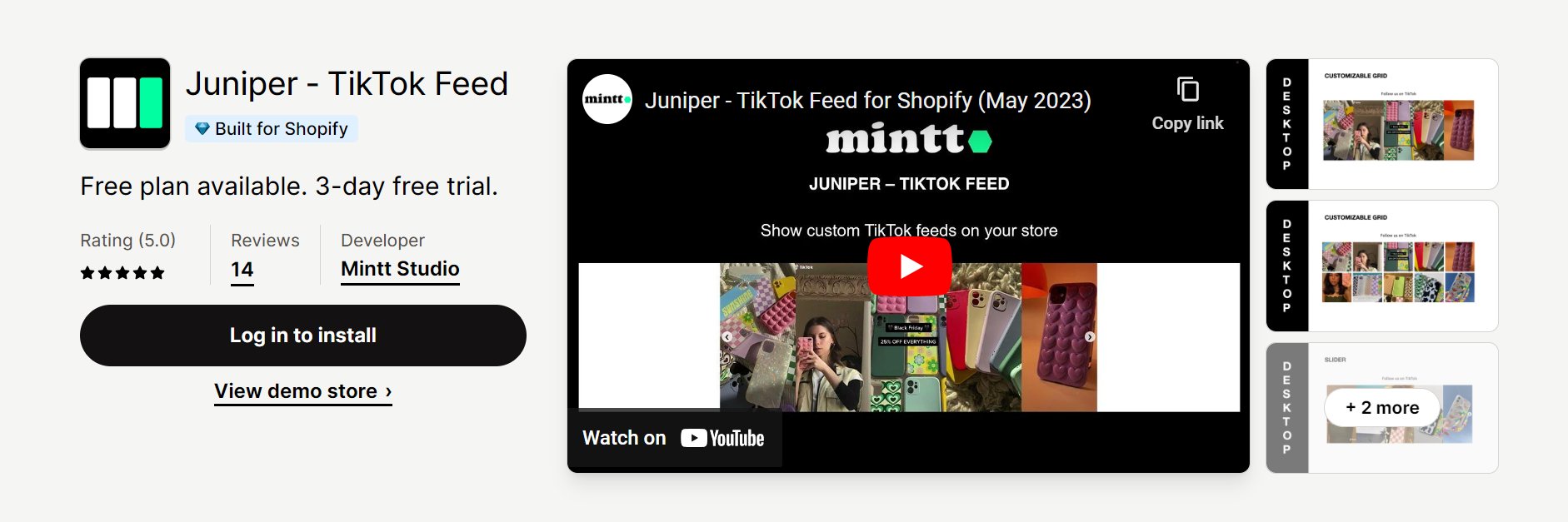Juniper ‑ TikTok Feed