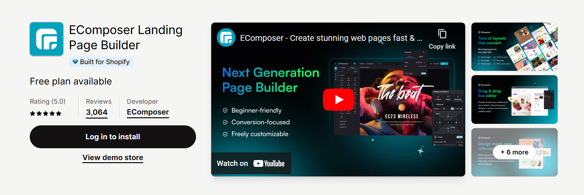 EComposer Landing Page Builder