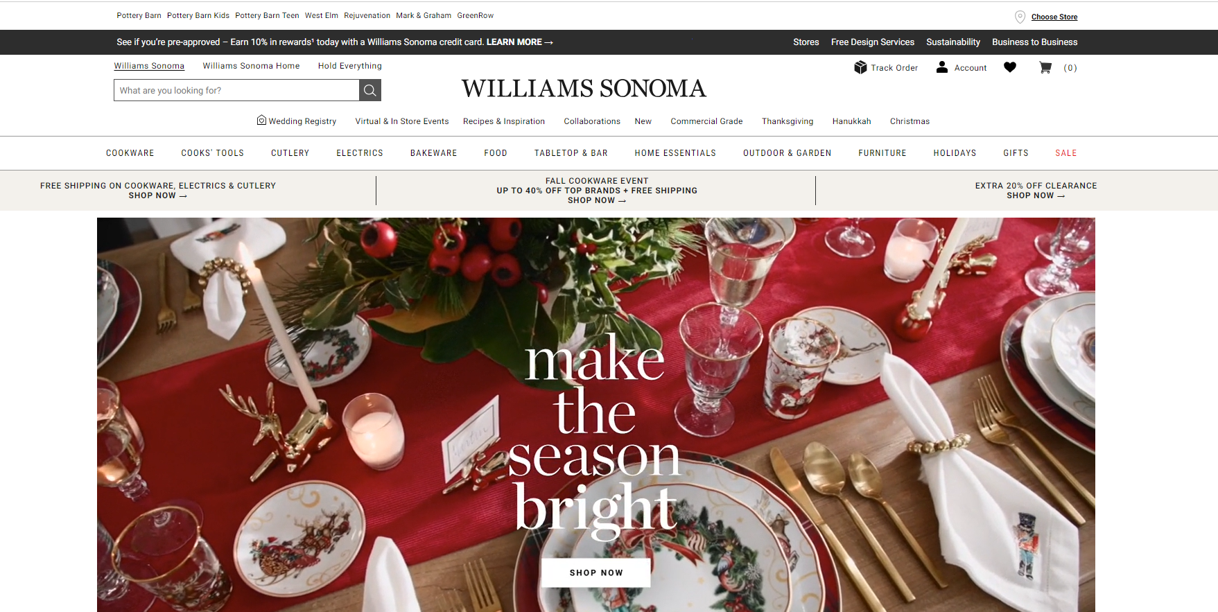 Williams-sonoma-Christmas-landing-page-example