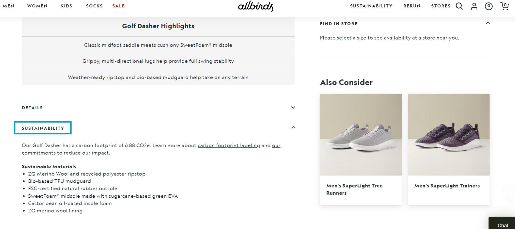 Allbirds's product page