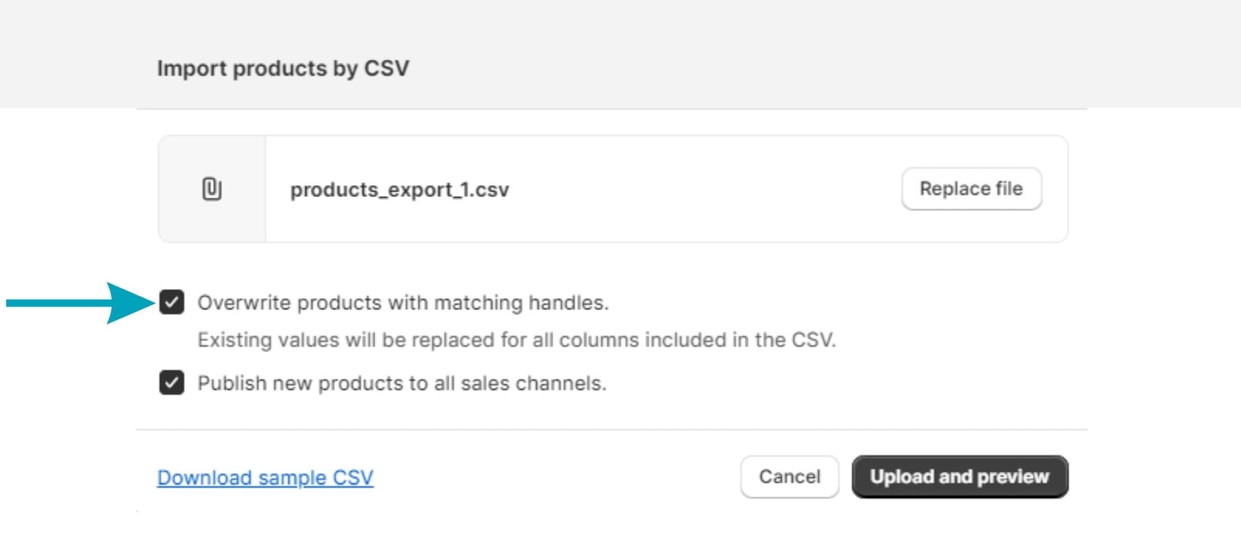 Change product handles without duplicating items in CSV import