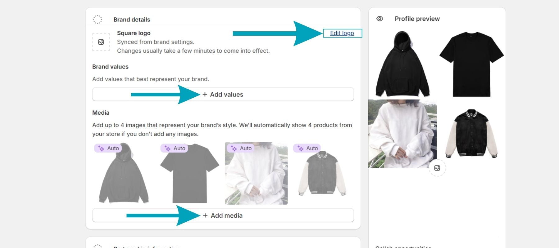 Set up your profile on Shopify Collabs