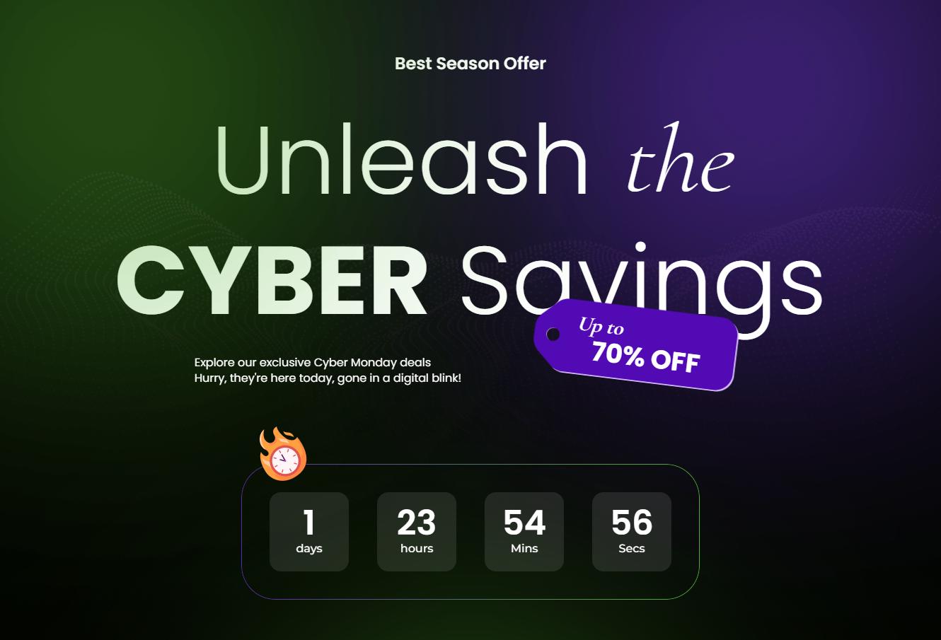 cyber monday landing page template