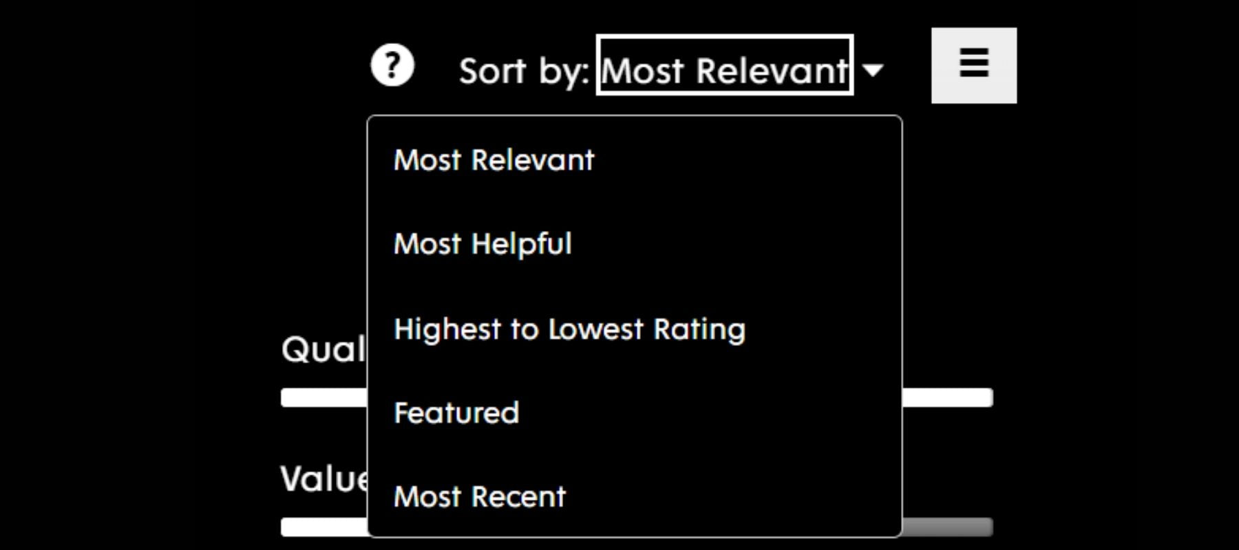 Filtering and Sorting Options