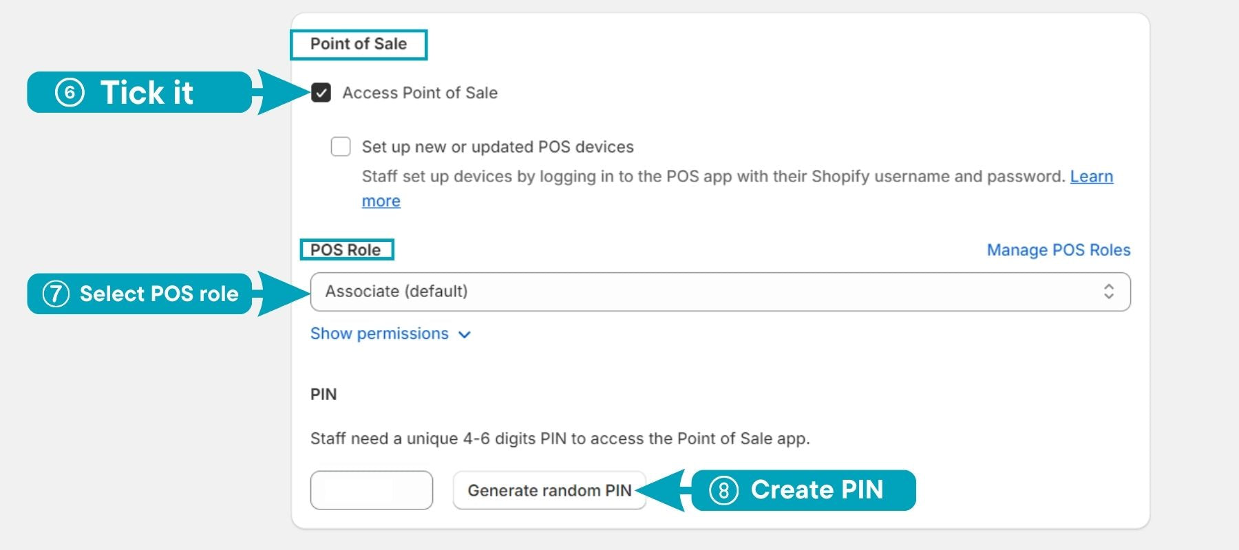 Give Shopify POS permissions