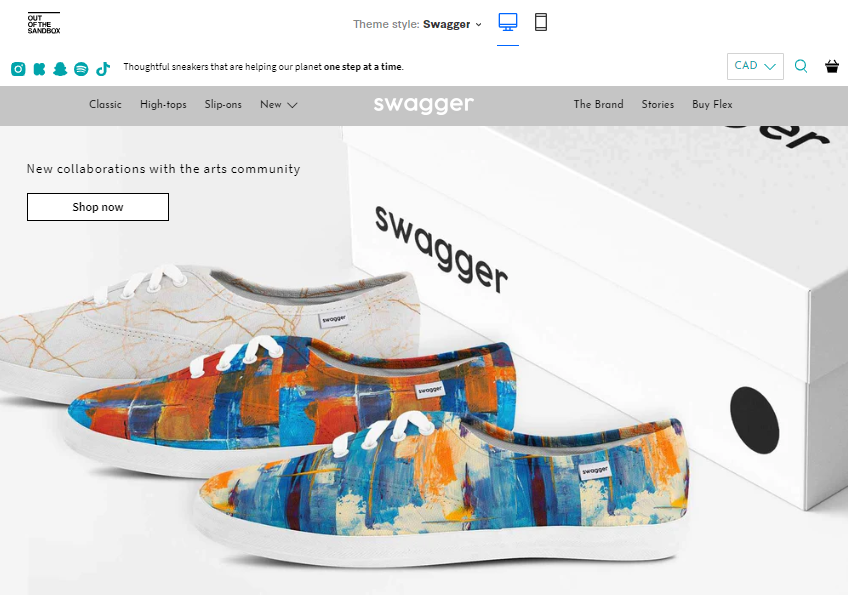 Shopify Flex Theme layout options - Swagger